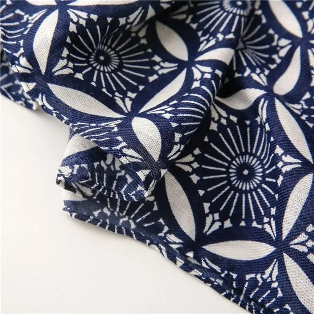 NEW Boho Exotic Tasseled Rectangle Soft Chic Scarf Large Navy Blue White